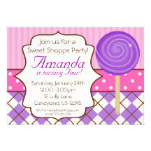Invitation douce de fête d'anniversaire de lucette