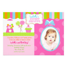 Invitation douce de fête d'anniversaire de photo d