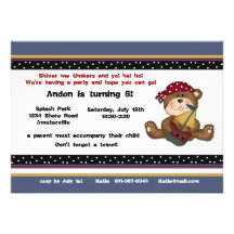 Invitation d'ours de pirate