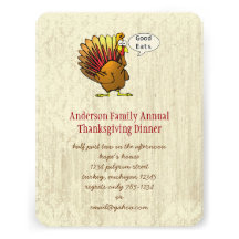 Invitation drôle de dîner de thanksgiving