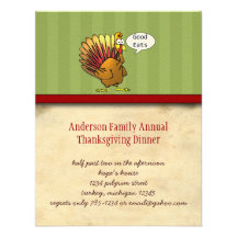 Invitation drôle de dîner de thanksgiving