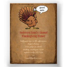 Invitation drôle de dîner de thanksgiving