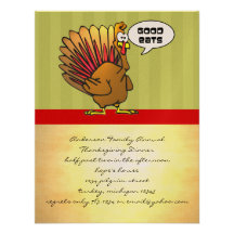 Invitation drôle de dîner de thanksgiving
