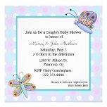 Invitation du baby shower du couple de papillons