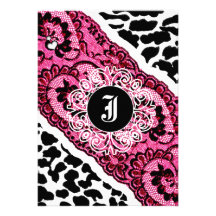 invitation du léopard 311-Pink et de la dentelle