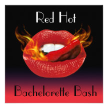 Invitation d'un rouge ardent de coup de Bacheloret