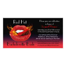 Invitation d'un rouge ardent de coup de Bacheloret Cartes Avec Photo