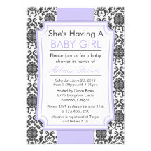 Invitation élégant de baby shower de damassé