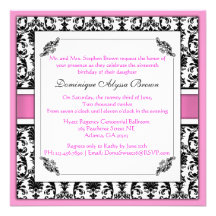 Invitation élégant de remous de damassé [rose]