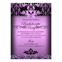 Invitation élégant pourpre de partie de Bacheloret