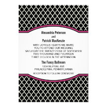 Invitation élégant rose de mariage de Quatrefoil