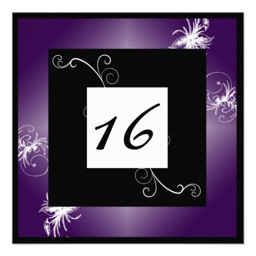 Invitation élégant simple du bonbon 16 (pourpre)