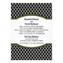 Invitation élégant vert de mariage de Quatrefoil