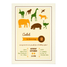 Invitation élégante d'anniversaire d'animaux de sa