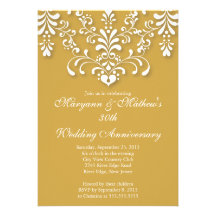 Invitation élégante d'anniversaire de mariage d'or