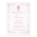 Invitation élégante de baby shower de fille de hoc