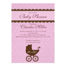 Invitation élégante de baby shower de Gir de chari