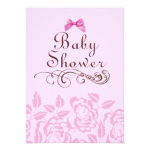 Invitation élégante de baby shower de rose de rose