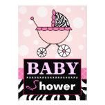 Invitation élégante de baby shower de rose et de z