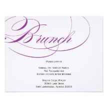 Invitation élégante de brunch de manuscrit - pourp