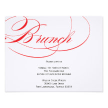 Invitation élégante de brunch de manuscrit - rouge
