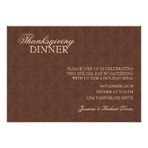 Invitation élégante de dîner de thanksgiving
