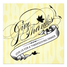 Invitation élégante de dîner de thanksgiving