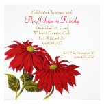 Invitation élégante de fête de Noël de poinsettia