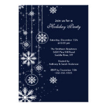 Invitation élégante de fête de vacances de flocons