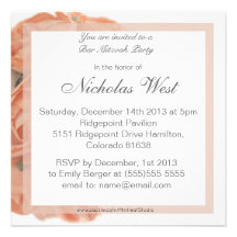 Invitation élégante de Mitzvah de barre de roses d