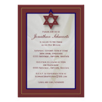 Invitation élégante de Mitzvah de barre de tissu e invitations