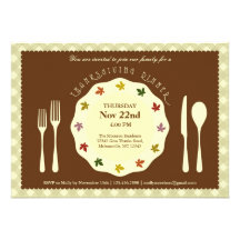 Invitation élégante de thanksgiving de couvert