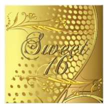 Invitation élégante d'or du bonbon 16