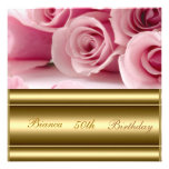 Invitation élégante populaire rose d'anniversaire 