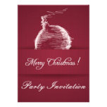 invitation élégante rouge 2 de Noël de baie simple