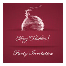 invitation élégante rouge de Noël de baie simple