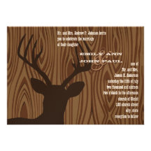 Invitation en bois de mariage de grain de silhouet