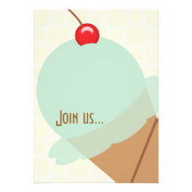 Invitation en bon état de partie de crème glacée d