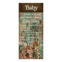 Invitation en bronze de bébé de damassé de girafes invitations