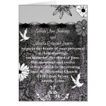 Invitation en cuir noire florale de colombe de bla carte de vœux