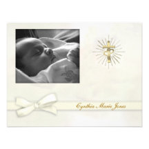 Invitation en pastel crémeuse de photo de baptême