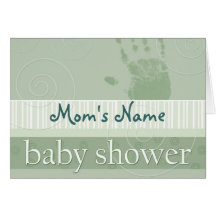 Invitation en pastel verte molle de baby shower cartes de vœux