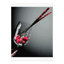 Invitation en verre de vin (dos de blanc)