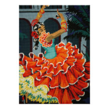 Invitation espagnole de danseur de flamenco