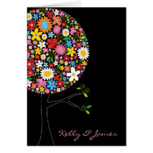 Invitation/faire-part d'arbre de bruit de fleurs d cartes de vœux