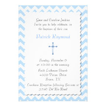 Invitation faite sur commande bleue de baptême de 