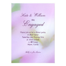 Invitation fanée de fiançailles de fleur