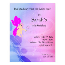 Invitation féerique rose d'anniversaire