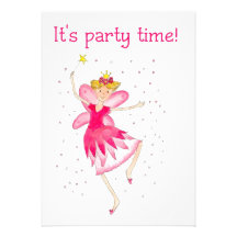 Invitation féerique rose de partie