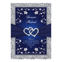 Invitation floral argenté de mariage d'aluminium d invitations
